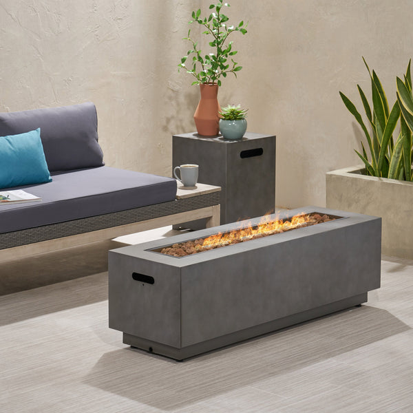 Outdoor Rectangular Fire Pit with Tank Holder - NH071113