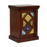 Handcrafted Boho Mango Wood Nightstand - NH598313