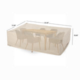 Outdoor Beige Waterproof Fabric Dining Set Cover - NH615003