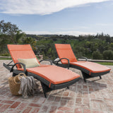 Outdoor Wicker Chaise Lounges w/ Water Resistant Cushions (Set of 2) - NH899003