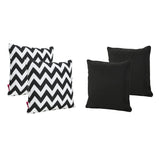 Outdoor Striped Water Resistant Square Throw Pillows - Set of 4 - NH599203