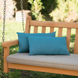 Outdoor Red Water Resistant Rectangular Throw Pillow - NH859203