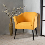 Mid-Century Modern Low Back Fabric Accent Chair with Tapered Legs - NH964992