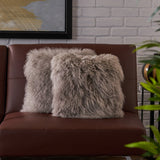 Shaggy Lamb Fur Square Throw Pillow - NH390303