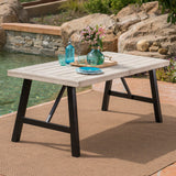 Outdoor Light Gray Finished Acacia Wood Dining Table - NH147303