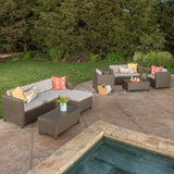 9pc Outdoor Wicker Sectional Sofa Set w/ Cushions - NH091892