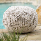 Outdoor Boho Round Hand-Crafted Knitted Ottoman Pouf - NH116003