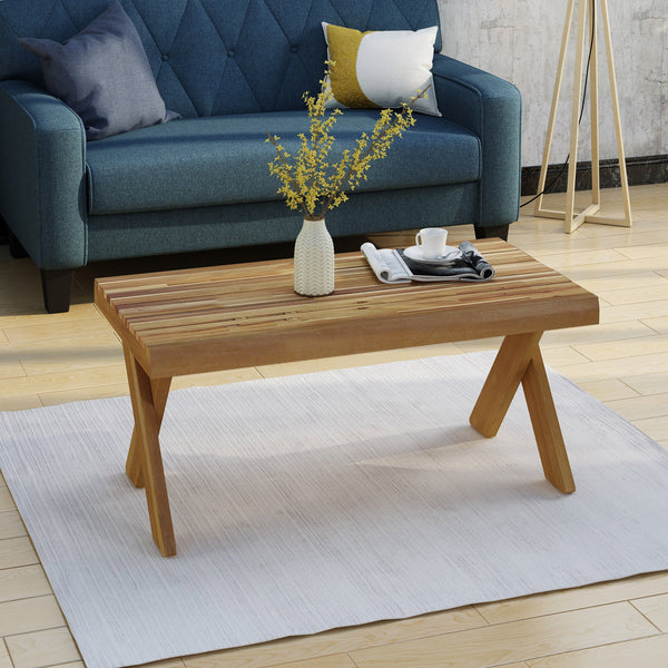 Indoor Farmhouse Acacia Wood Coffee Table - NH224403