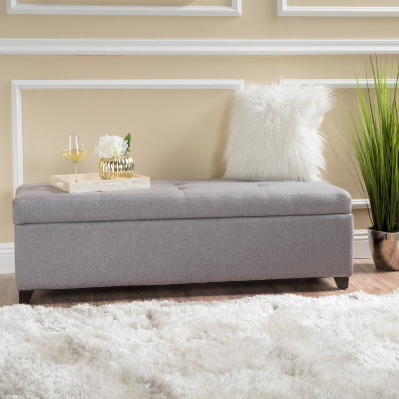 Tufted Fabric Storage Ottoman Bench - NH988892