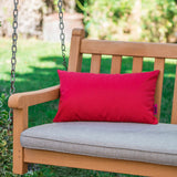 Outdoor Red Water Resistant Rectangular Throw Pillow - NH859203