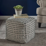 Fabric Square Pouf Ottoman - NH417103