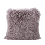 Shaggy Light Purple Lamb Fur Square Pillow - NH380303