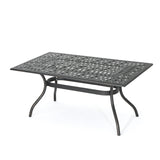 Outdoor Patina Copper Cast Aluminum Dining Table - NH276003