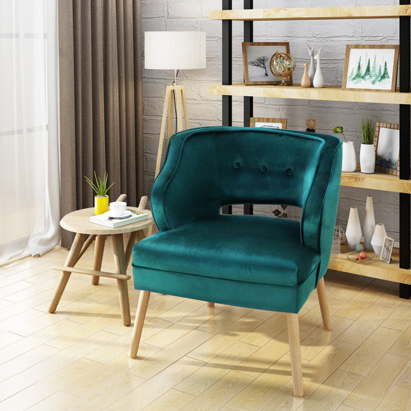 Mid Century Modern Velvet Accent Chair - NH630403