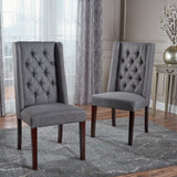 Tufted Fabric High Back Dining Chairs (Set of 2) - NH934203