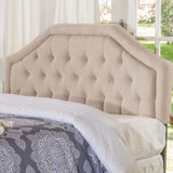 Tufted Light Beige Fabric Queen/Full Headboard - NH186003