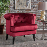 Tufted Studded Mid Century New Velvet Club Chair - NH398103