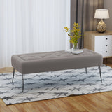 Modern Button Tufted Fabric Upholstered Ottoman Bench with Hairpin Legs - NH032303