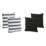 Outdoor Striped Water Resistant Square Throw Pillows - Set of 4 - NH599203