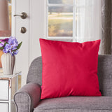 Indoor Red Water Resistant Square Throw Pillow - NH309203