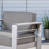 Outdoor Aluminum Khaki Chat Set w/ Fire Table - NH916003