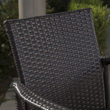 Outdoor 3 Piece Round Multi-brown Wicker Bar Set - NH444203