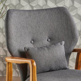 Mid Century Modern Dark Slate Fabric Rocking Chair - NH632203