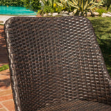 Outdoor Wicker Dining Chairs with Wood Finished Metal Legs (Set of 2) - NH967103