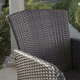 Outdoor 3 Piece Round Multi-brown Wicker Bar Set - NH544203