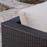 Outdoor 7 Seat Dining Sofa and Ottoman Set with Aluminum Frame - NH894303