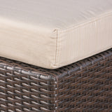 Outdoor Wicker Bench with Water Resistant Cushion - NH914303