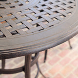 Outdoor 37 Inch Bronze Cast Aluminum Round Bar Table - NH242203