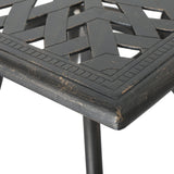 Outdoor Patina Copper Cast Aluminum Square Dining Table - NH376003