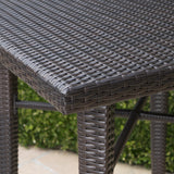 Outdoor 5 Piece Multi-brown Wicker Square Bar Table Set - NH113203