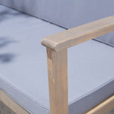 Outdoor Finished Acacia Wood Bench with Water Resistant Fabric Cushion - NH871103