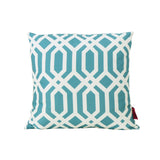 Outdoor Dark Teal Arabesque Patterned Water Resistant Square and Rectangular Throw Pillows (Set of 4) - NH840303