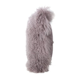 Shaggy Light Purple Lamb Fur Square Pillow - NH380303