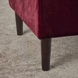 Modern Glam Button Tufted Diamond Stitch Velvet Ottoman With Tapered Legs - NH391203