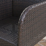 Outdoor 3 Piece Round Multi-brown Wicker Bar Set - NH544203