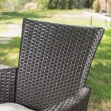 Outdoor 5 Pc Wicker Round Dining Set w/ Water Resistant Cushions - NH941103