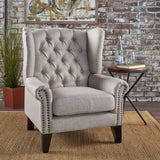 Traditional Tufted Winged Fabric Accent Chair - NH580203