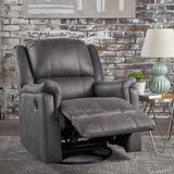 Tufted Slate Microfiber Swivel Gliding Recliner - NH850203