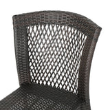 Outdoor 3 Piece Multi-brown Wicker Stacking Chair Chat Set - NH159003