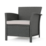 Outdoor 4 Piece Wicker Chat Set w/ Water Resistant Cushions - NH250103