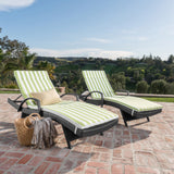 Outdoor Wicker Chaise Lounges w/ Water Resistant Cushions (Set of 2) - NH899003