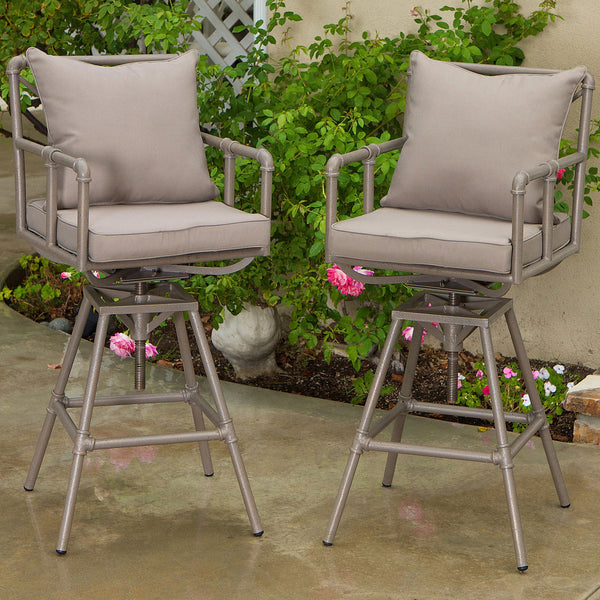 Outdoor Adjustable Height Swivel Bar Stools (set of 2) - NH823912