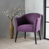 Mid-Century Modern Low Back Fabric Accent Chair with Tapered Legs - NH964992