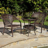 Brown 3pc Wicker Bistro Set - NH567872