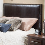 King-to-Cal King Adjustable Brown Leather Headboard - NH203592