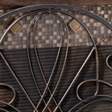 Black Gold Finish Floral Iron Fireplace Screen - NH544592